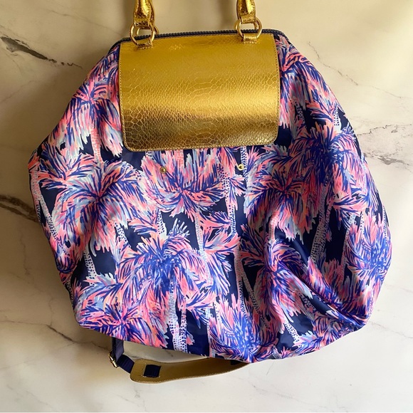 HTF Lilly Pulitzer Packable Escape Weekender Tote Bag Palms Up - Picture 8 of 13